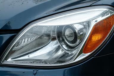 Headlight closeup, one side restored