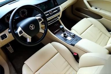 Close-up of seats and dashboard after deep cleaning